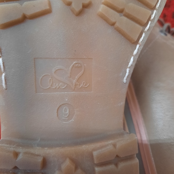 Amore Mia Ranie Ankle Lace Up Women's Boots Sweater Knitted Trim Tan Size 9M - Picture 11 of 15